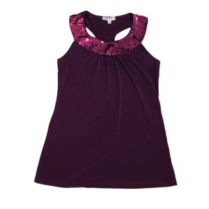 Warehouse One Sequined Halter Style Top with Racerback